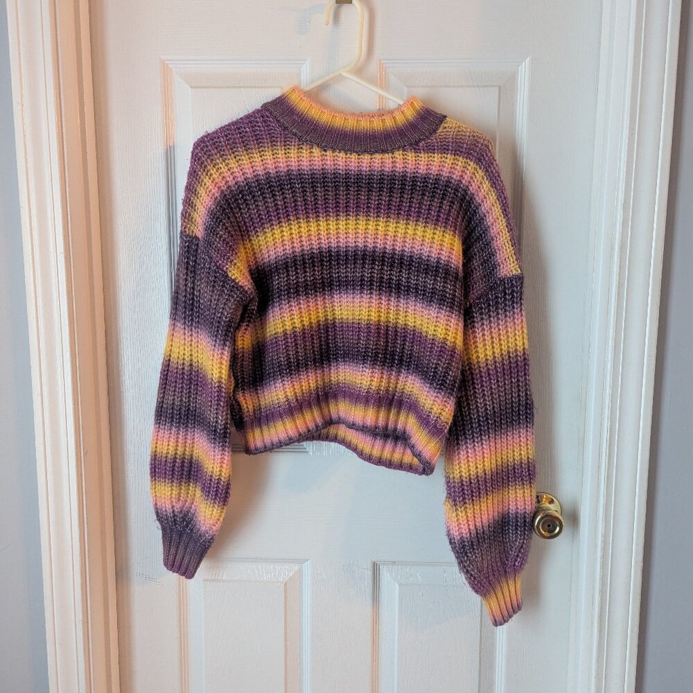 Rue 21 sweater in pink purple & yellow - medium